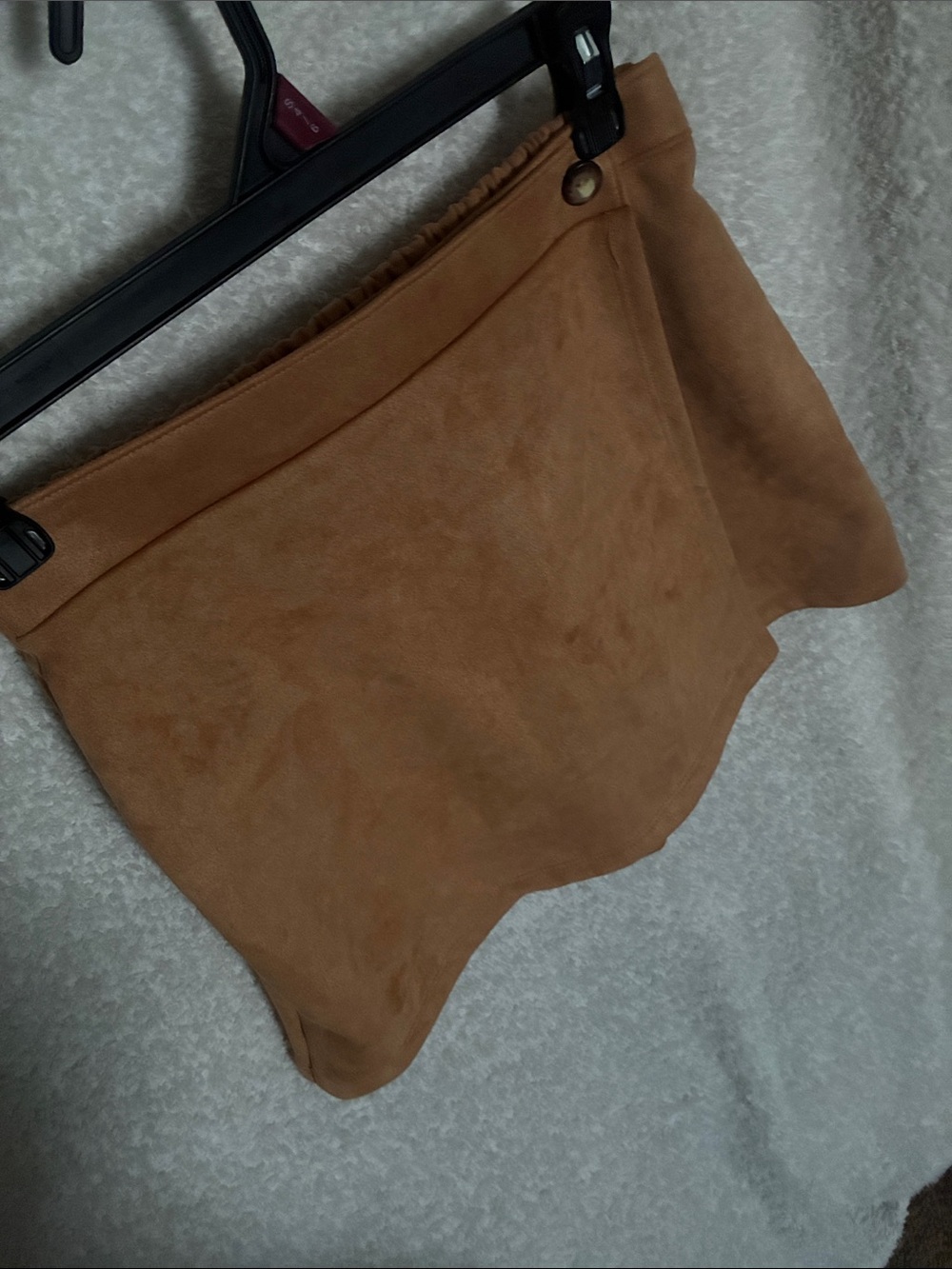 Tan Suede-Look Skort